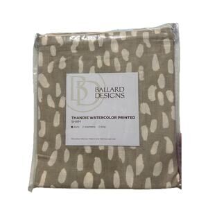 NEW Ballard Designs Thandie Natural Watercolor Printed Euro Sham 26”x26” Dotted